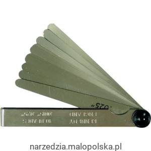 Szczelinomierz calowy 0,0015”-0,025” listkowy 10szt. ostrzy płytkowy Kennedy KEN5180610K KEN-518-0610K
