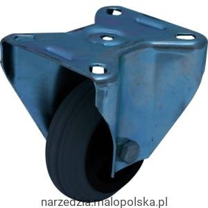 Kółko 100mm x30mm z czarnej gumy z plastikowym środkiem z górną płytką cynkowane