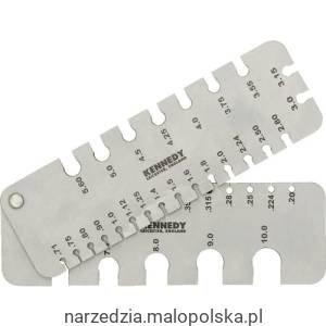 Sprawdzian średnic i drutów 0,2-10mm Kennedy KEN5181165K