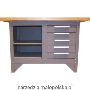 Stół warsztatowy z szafką i półką 5-szufladowy Senator SEN4055050K