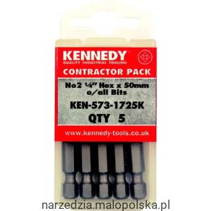 Bity 6-kątne Pozidriv No.2 1/4" 5szt. Kennedy KEN5731725K MTM Wyprzedaż