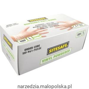 Rękawice jednorazowe winylowe roz. XL niebieskie 100szt. Sitesafe SSF9617033D