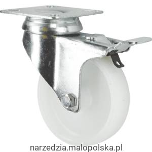 Kółko z hamulcem obrotowe z blaszką mocującą 125mm PP polipropylenowe Atlas Workholders ATL9450206K