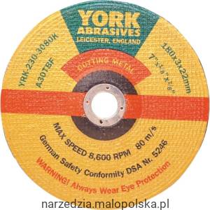 Tarcza tnąca 7x1/8x7/8" A30TBF York Abrasives YRK2303080K