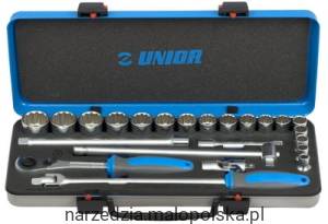 Zestaw kluczy nasadowych 1/2" w metalowej kasecie 3/8-1 1/4" Unior (611943) 190BI12P23IN