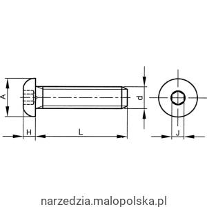 Śruba No.6 UNCx1. A2 nierdzewna imbusowa łeb kulisty 100szt. Qualfast QFT6050239L