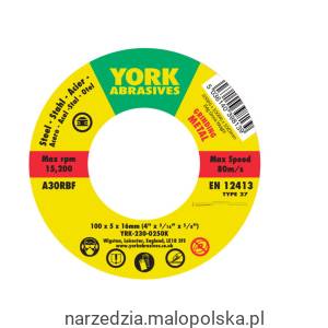 Tarcza do szlifowania 100x5x16 A30RBF DPC T27 York Abrasives YRK2300250K
