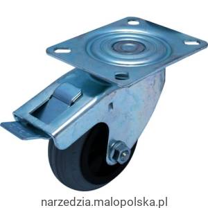 Kółko 125mm x37mm z czarnej gumy z plastikowym środkiem obracalne z otworem na trzpień PRO20
