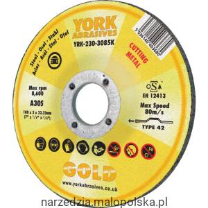 Tarcza do cięcia 115x3x22.23mm A30S DPC York Abrasives YRK2301085K