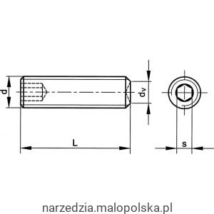 Wkręt dociskowy M12x20 A2 nierdzewny wklęsłe zakończenie 100szt. Qualfast QFT6025381J