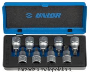 Zestaw nasadek wkrętakowych Torx 1/2" o profilu TX w metalowej kasecie /9 Unior (603657) 192/12
