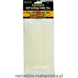 Opaski zaciskowe 2,5x160mm 100szt. Edison EDI5152130K PRO19-20