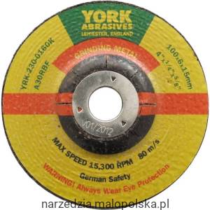 Tarcza do szlifowania 4x1/4x5/8" A30RBF DPC York Abrasives YRK2300160K PRO20