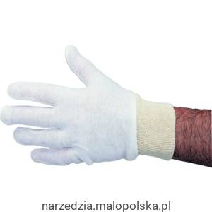 Rękawice robocze bawełniane ze ściągaczem białe rozm. 7 Tuffsafe TFF9611010K