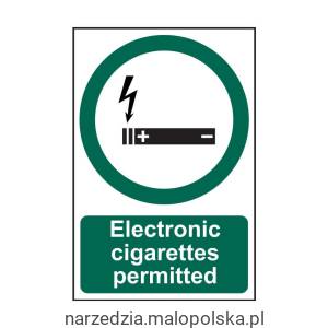 Tabliczka ostrzegawcza ELECTRONIC CIGARETTES PERMITTED200x300mm S/ADH Sitesafe SSF9649072K