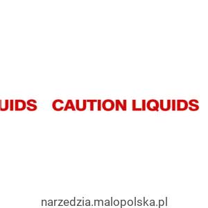Taśma z nadrukiem Caution Liquids 50mm 66m Avon AVN9816320K PRO19-20