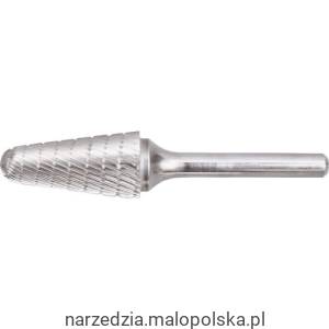 Pilnik obrotowy 6mm x16mm stożkowy 14 stopni węglikowy z łamaczem wióra York Abrasives YRK2108168K
