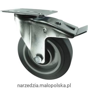 Kółko z hamulcem obrotowe z blaszką mocującą 100mm GREY gumowe Atlas Workholders ATL9451488K