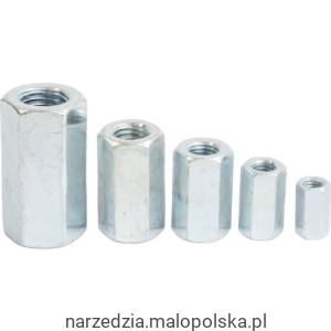 Nakrętki łączące długie M6x18mm cynkowane 100szt. Qualfast QFT6399906K