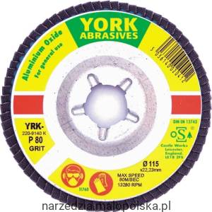Tarcza ścierna 115x22mm P80 płótno AlOx York Abrasives YRK2209140K