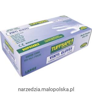 Rękawice jednorazowe winylowe bezbarwne rozm. XL opak. 100szt. Tuffsafe TFF9617043D