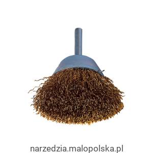 Szczotka druciana 50x10mm 30SWG na trzpieniu pędzlowa kloszowa mosiężna York Abrasives YRK2953920K