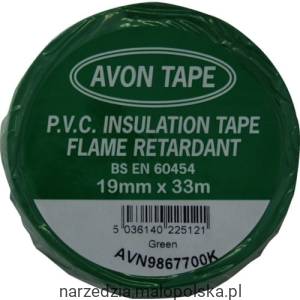 Taśma przemysłowa PVC zielona 19mm 33m Avon AVN9867700K PRO24-1