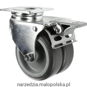 Kółko z hamulcem obrotowe z blaszką mocującą 50mm TWIN RUBBER Atlas Workholders ATL9450370K