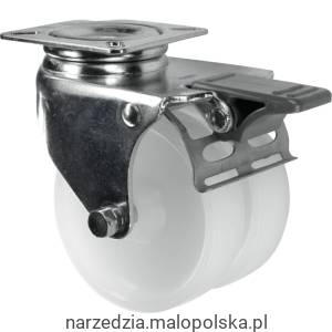 Kółko z hamulcem obrotowe z blaszką mocującą 75mm TWIN PP polipropylenowe Atlas Workholders ATL9450342K
