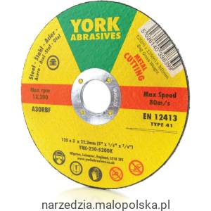 Tarcza do cięcia 125x3x22.23 A30RBF T41 York Abrasives YRK2305200K