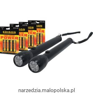 Zestaw latarki LED w czarnej obudowie z bateriami Edison EDI9042923K