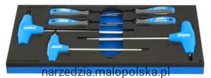 Zestaw wkrętaków Torx TBI o profilu TX z uchwytem T na wkładce SOS /7 Unior (621562) 964/9ESOS