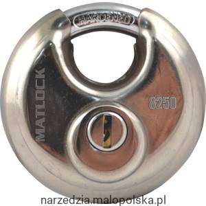 Kłódka tarczowa 70mm ze stali nierdzewnej podobne klucze Matlock MTL9508250K