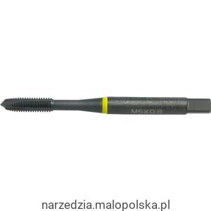 Gwintownik BSP 1/4"x19 HSS-EV do stali zwykłej proste rowki przelotowy 6H din371 din376 nakrój B pasywowany maszynowy calowy żółty pasek Swisstech SWT1850904Y PRO19