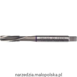Gwintownik M4x0,7 HSS-PM do stopów tytanu i czystego niklu azotowany przelotowy spiralny nakrój D 6HX maszynowy purpurowy pasek Swisstech SWT1854515P