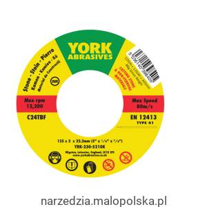 Tarcza do cięcia 125x3x22.23 C24TBF T41 York Abrasives YRK2305210K