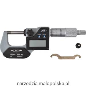 Mikrometr cyfrowy 0-25mm 0-1" IP65 elektroniczny Oxford Precision OXD3313500K OXD-331-3500K
