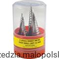 Komplet wierteł 4-30mm HSS stopniowych stożkowych 3szt. Sherwrood SHR0190260K SHR-019-0260K