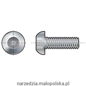 M4x20 śruba nierdzewna grzybkowa z zabezpieczeniem szpilką A2 Qualfast QFT6371019W QFT-637-1019W