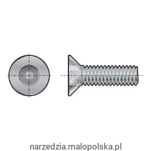 M4x8śruba nierdzewna stożkowa z zabezpieczeniem szpilką A2 Qualfast QFT6371215R QFT-637-1215R