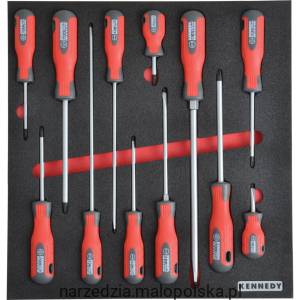 Zewstaw wkrętaków w piance 12szt. PRO-TORQ SCREWDRIVER SETWITH FOAM M1832 Kennedy KEN5950140K KEN-595-0140K
