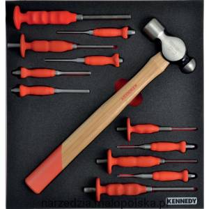Zestaw młotek z wybijakami w piance 13szt. PUNCH & HAMMER SET WITHFOAM M1832 Kennedy KEN5950290K KEN-595-0290K PRO24-1
