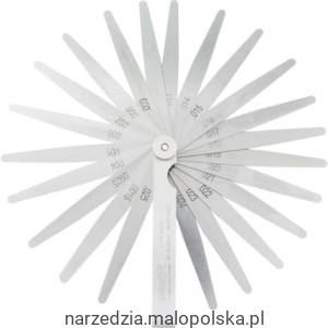 Szczelinomierz calowy listkowy 26szt. ostrzy płytkowy Kennedy KEN5180690K