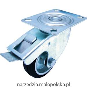 Kółko 200mm z czarnej gumy stalowe z łożyskami obrotowe z hamulcem PRO-19 PRO20