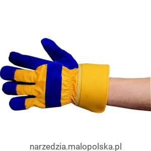Rękawice robocze skórzane niebiesko-złote Tuffsafe TFF9611380K