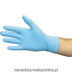 Rękawice nitrylowe bezpudroweniebieskie L 100szt. Sitesafe SSF9614032C