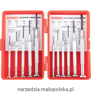 Zestaw wkrętaków dla jubilerów i zegarmistrzów 11szt. Kennedy KEN5729050K KEN-572-9050K