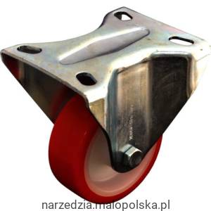 Kółko 80mm polinuretanowe z wnętrzem nylonowym obracalne z otworem na trzpień z górną płytką