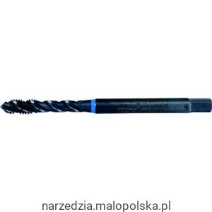 Gwintownik M4x0,7 HSS-EV do stali nierdzewnej din371 din376 spiralny nieprzelotowy głębokie otwory nakrój C 6H pasywowany maszynowy niebieski pasek Swisstech SWT1852515B