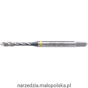 Gwintownik BSP 1/2"x14 HSS-EV do stali niskostopowej miękkiej nierdzewnej i mosiądzu spiralny nieprzelotowy 6H din371 din376 nakrój C pasywowany maszynowy calowy żółty pasek Swisstech SWT1850938Y